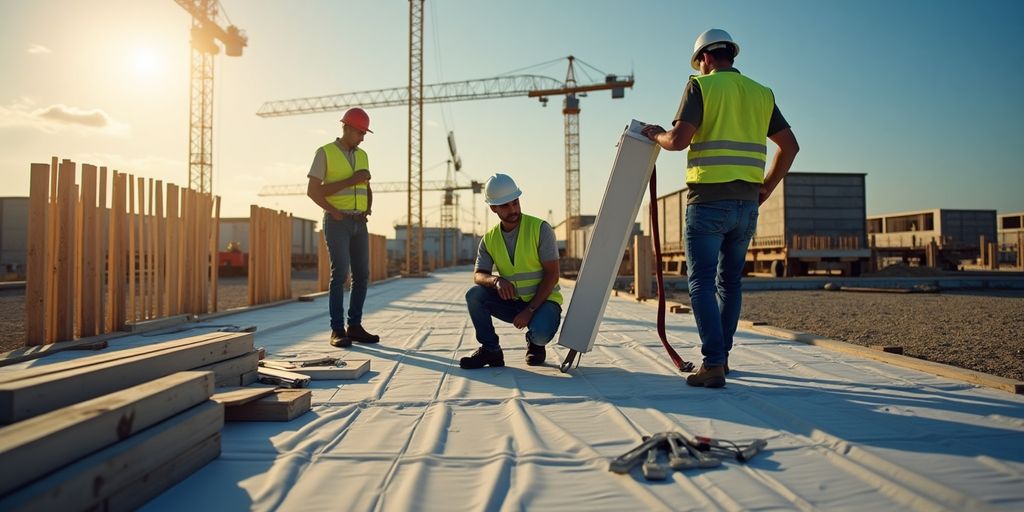 Un chantier de construction durant la période creuse.